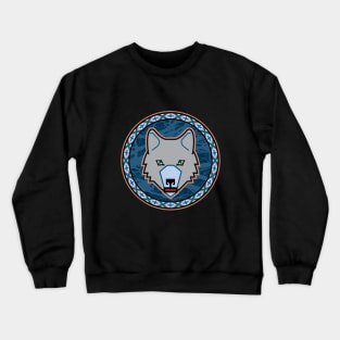 Cunning Gray Wolf Shield Crewneck Sweatshirt